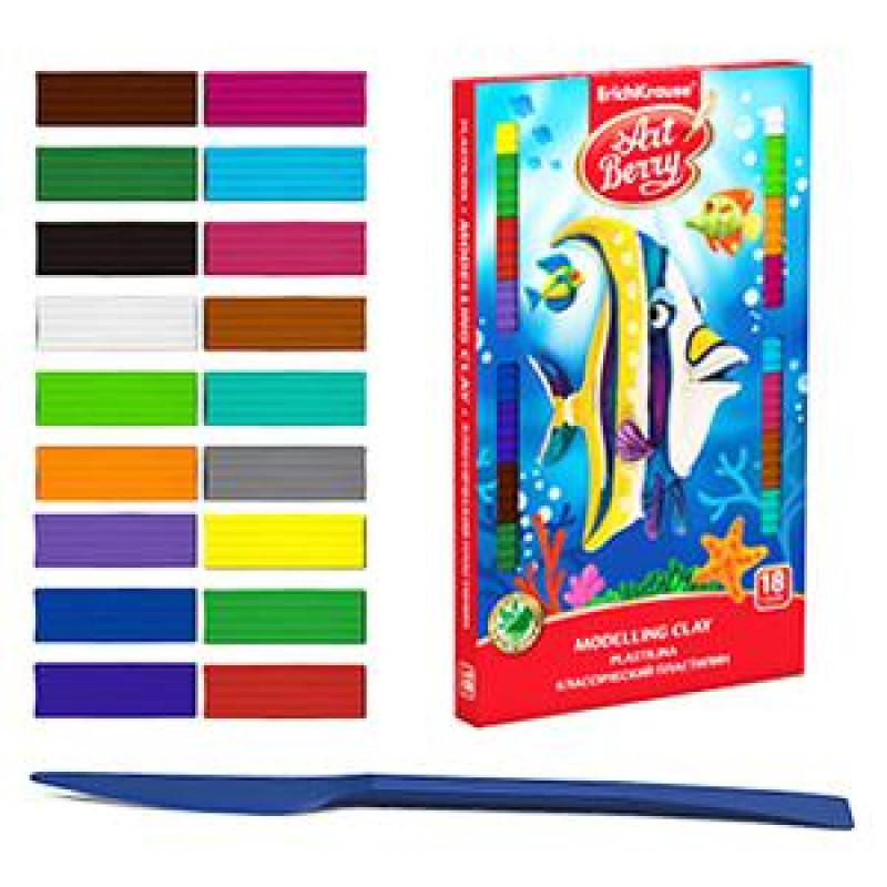 *Plastilīns 18 krāsas ArtBerry Aloe Vera,