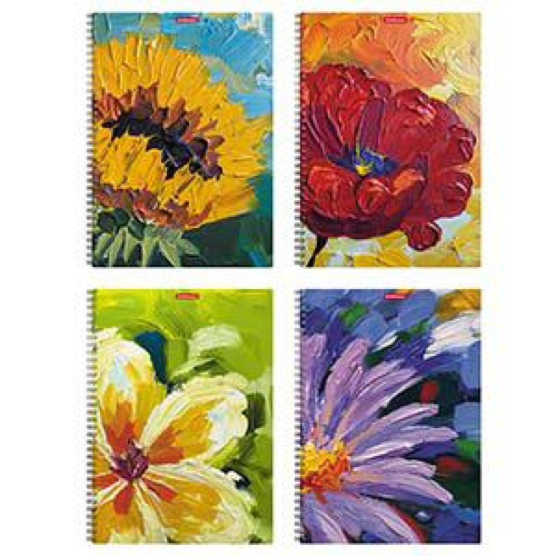 Klade A4/80 lap. rūtiņu ar spir. PP vāks Flowers