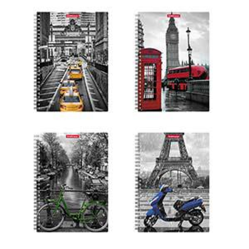 Klade A5/80 lap. rūtiņu ar spir. PP vāks Travel,