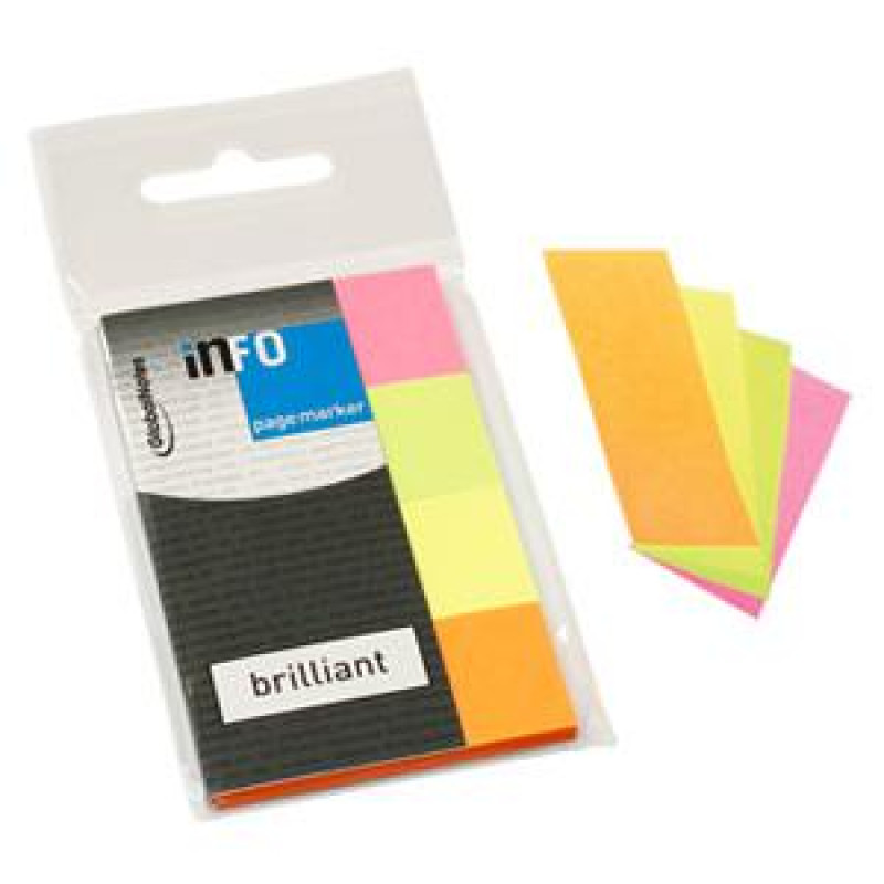 *Indeksi 20x50mm 4 neona krāsas x 40 lapas, papīra