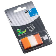 *Indeksi INFO 25x43mm oranža krāsa, 50 gab.