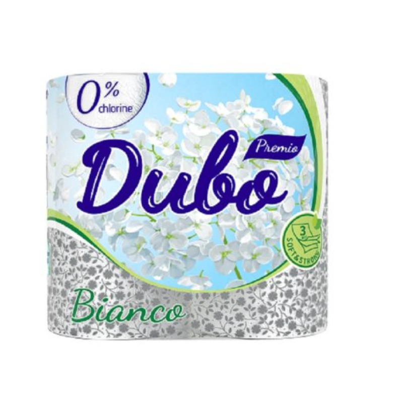 WC papīrs DIVO PREMIO BIANCO, balts, 3 kārtas, 4 gab. ( Izcelsmes valsts Ukraina )