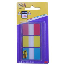 *Indeksi 3M Post-it 25x38mm sark/dzelt/zila