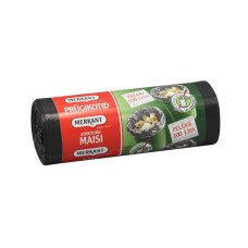 Atkritumu maisi 100L, 70x95cm, pelēki, 32mikr, LDPE, MERKANT, 10gab/rul, 18rul/kastē