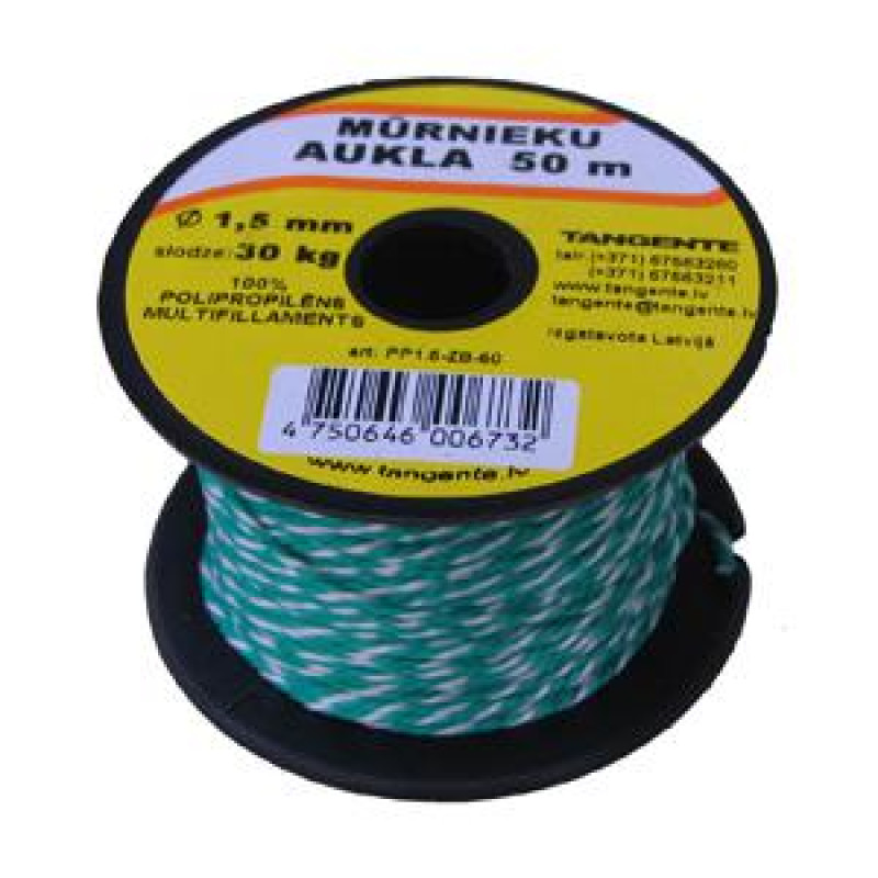 Vīta aukla 1.5mmx50m zaļa/balta