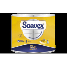Tualetes papīrs SOAVEX TRIS, celuloze, 3-slāņu, 17 m, 155 lock, ø12cm, h.- 9,3cm,  16g/m2,
