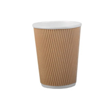 Papīra glāzes 3-sl. 240ml (8oz) kraft, d.80mm (25gab), 20iep/kastē