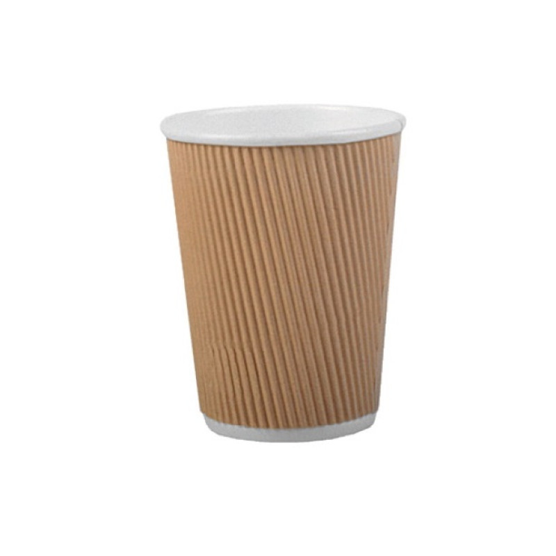Papīra glāzes 3-sl. 240ml (8oz) kraft, d.80mm (25gab), 20iep/kastē