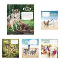 Burtnīca 12 lap. rūtiņu, Heart, kartona vāks