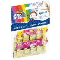 Dekors Pūce 41x22 mm knaģis koka 10gab. Fiorello