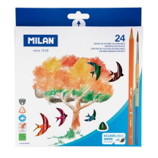 Akvareļu zīmuļi 24 krāsas, trīsstūrveida, Milan