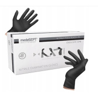 Melni Cimdi nitrila medaSept izm. M, 100gb.