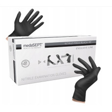 Melni Cimdi nitrila medaSept izm. M, 100gb.