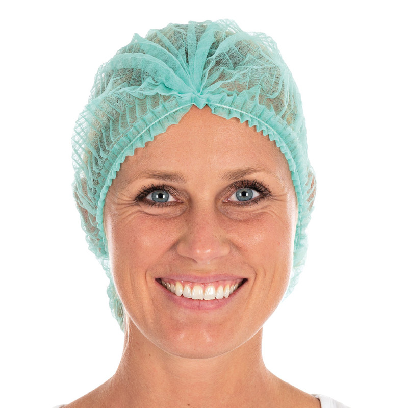 Cepurīte HYGONORM Light, PP, 50cm, zaļa, 100gab., (10iep/kastē)