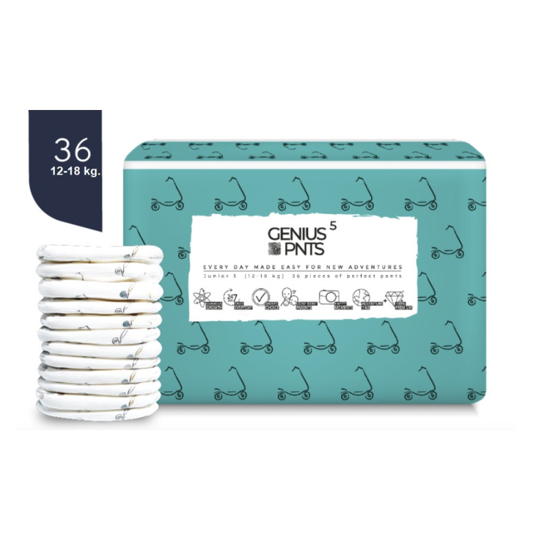 Autiņbiksītes-biksītes GeGe JUNIOR, izmērs 5 (12-18 kg), 36 gab.,(4 iep/kastē)