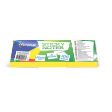 Piezīmju līmlapiņas FORPUS 50x38mm NEON 3gb