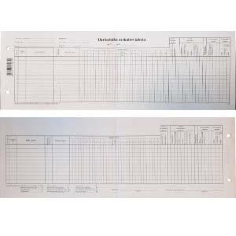Darba laika uzskaites tabula 1/2 A3, 10 loksnes