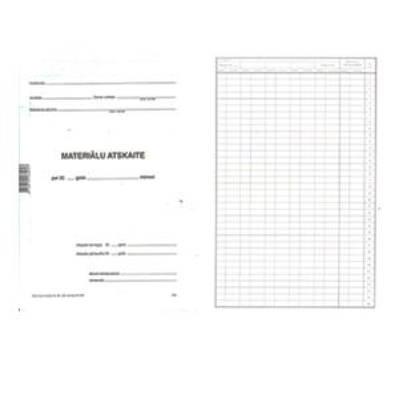 Materiālu atskaite A3D, 10 loksnes