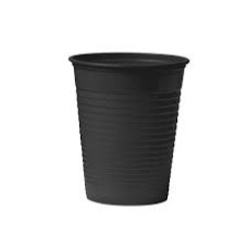 Plastmasas glāzītes, melnas, tilpums 180ml, N100