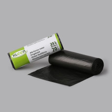 Atkritumu maisi 25L, 46x60cm, melni, HDPE, 20gab/rul (100rul/kast)