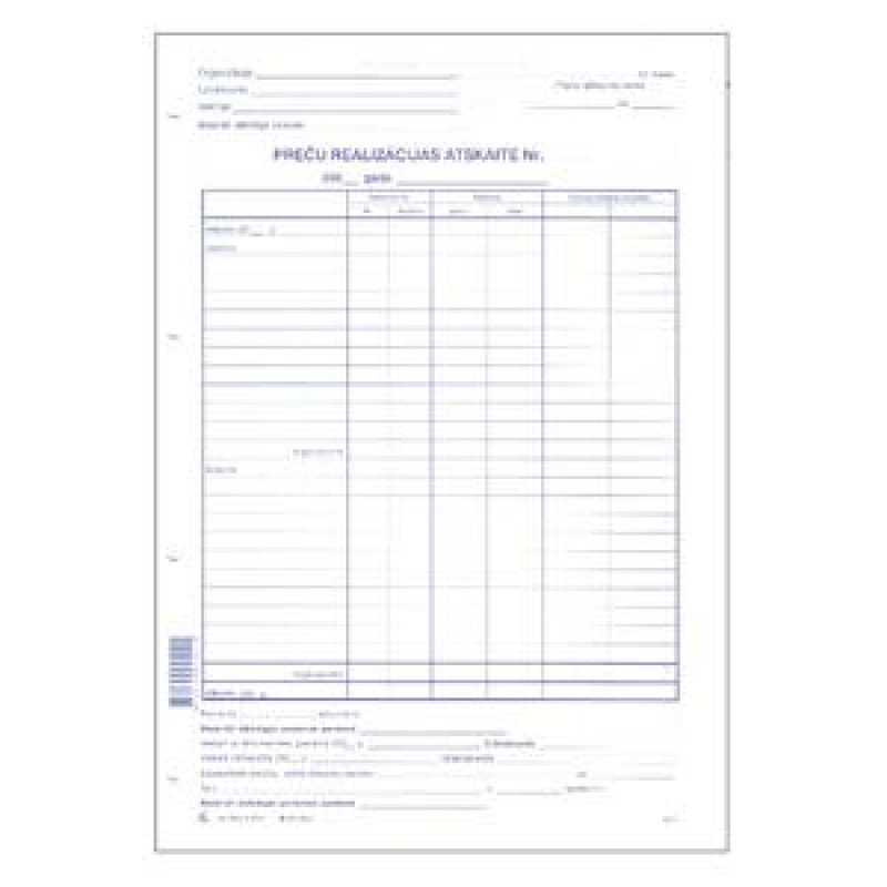 Preču realizācijas atskaite A4, 10 lapas