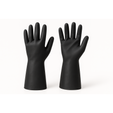 Gumijas cimdi ar floku "NEO 400", 33cm, melni, (XL), (pāris),