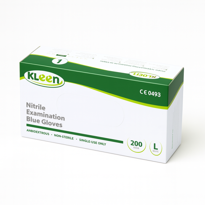 Nitrila cimdi KLEEN bez pūdera, zili, (200gab) S