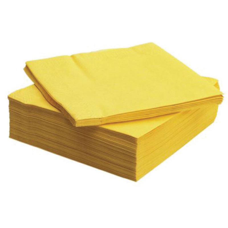 Papīra salvetes 24/2/200gb, gaiši dzeltenas (12iepak/kastē)