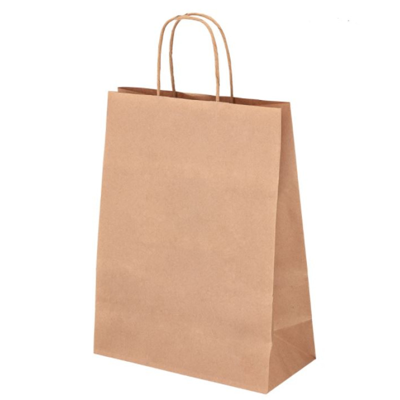 NEW PACK  Papīra maisiņš 35x15x45cm, brūns, ar vītiem rokturiem, 70g/m2 /175gab. kastē