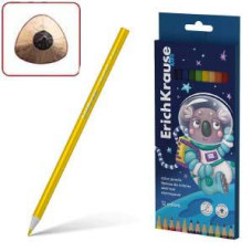 Zīmuļi krāsainie 12 krāsas trīsstūrveida 3mm serd.