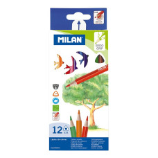 Zīmuļi  krāsainie 12 krāsas, trīsstūraini Milan