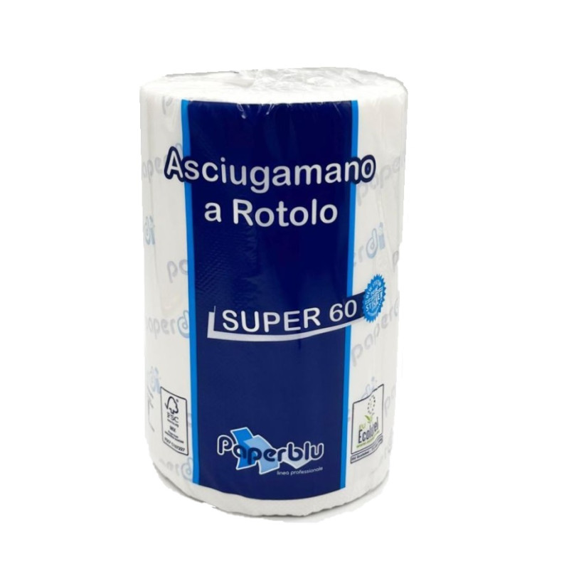 Papīra dvielis ar centra padevi PAPERBLU,2 slāņi , 200 loksnes (21,3x30cm), 60m,16g/m2, ø1