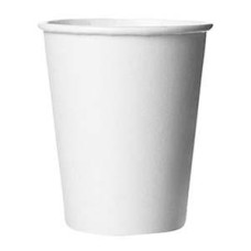 Papīra glāzes 250ml, ø80mm, baltas, vienslāņa, 100 gab.