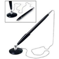 Lodīšu pildspalva statīvā, metāla ķēdīte, 0.7mm zila