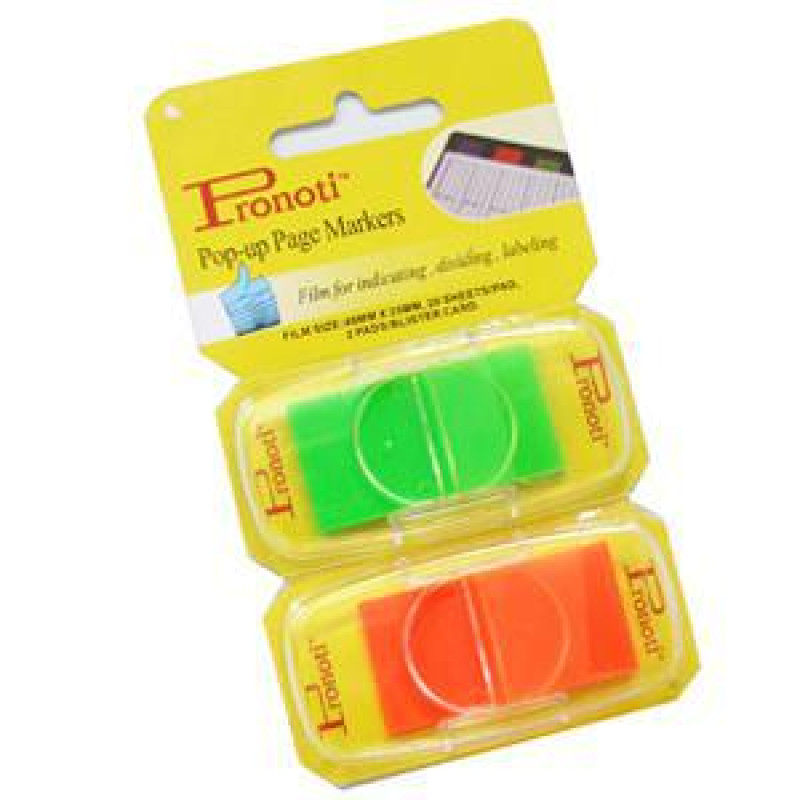 *Indeksi 25x48mm 2 krās.x20 gab.zaļi/oranži