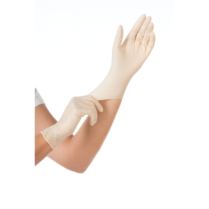 Lateksa cimdi, "Grip Light", 24cm, baltie, (S), (100gab)