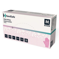 Nitrila cimdi bez pūdera GN560 Handsafe, Exam Gloves, rozā, (S) (100gab), (10 iep./kastē)