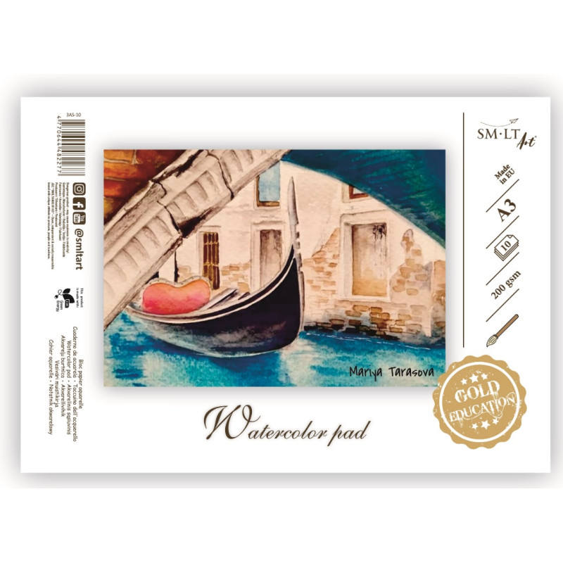 Akvareļu albums A3, 10 lapas, 210 g/m2, SMLT