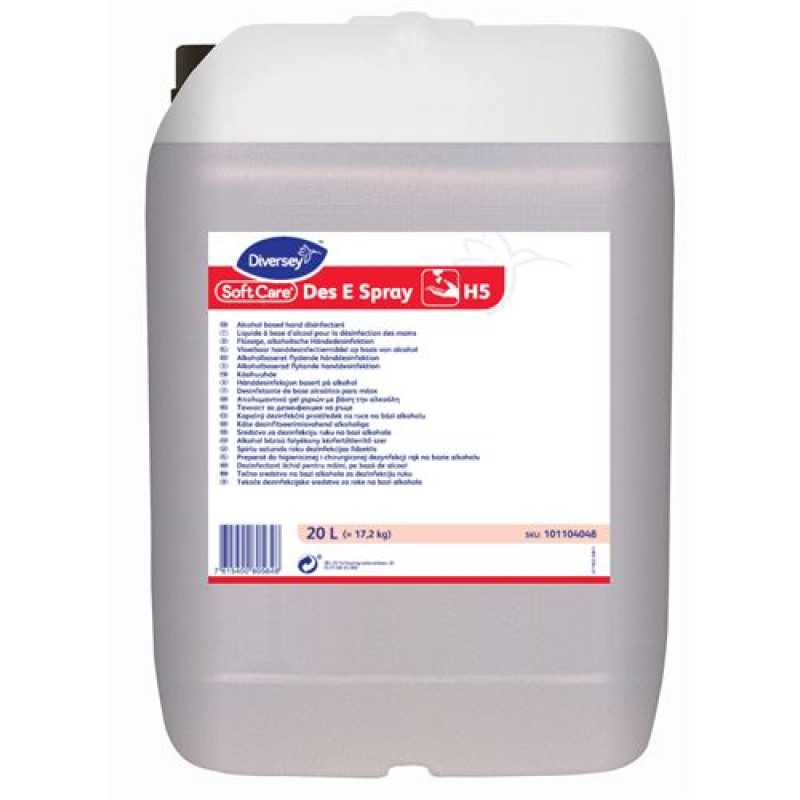 SOFT CARE Hyg E Spray H5 Šķidrā roku dezinfekcija uz spirta (etanola)  bāzes 20L
