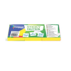 Piezīmju līmlapiņas FORPUS 50x40mm dzeltena 3gb