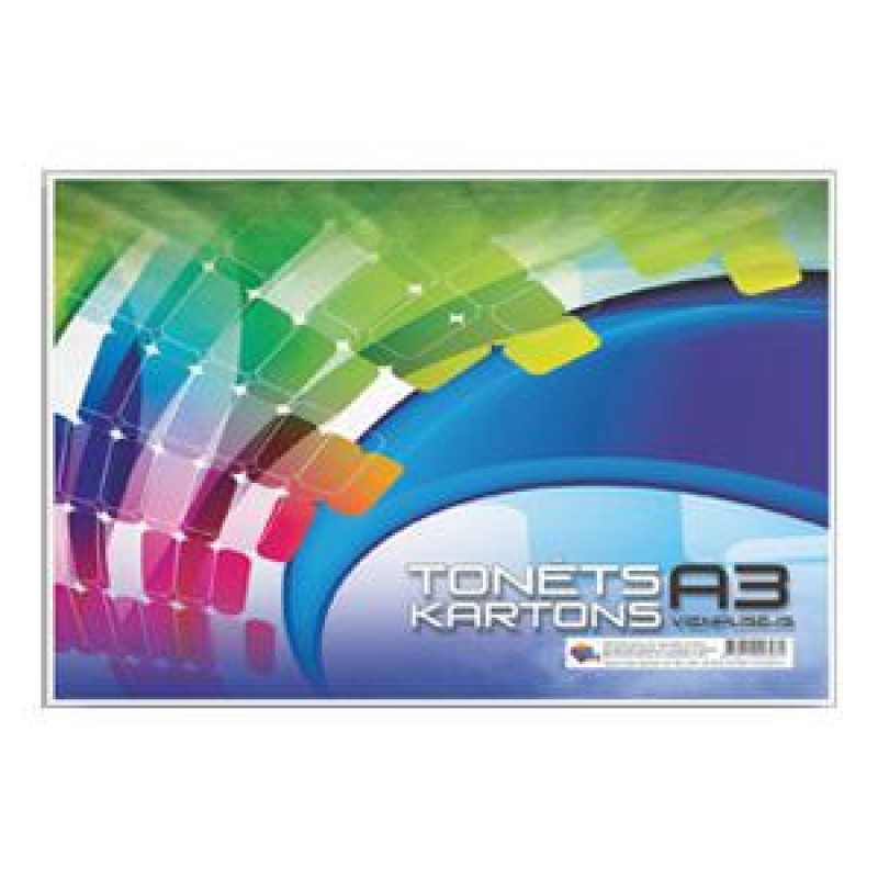 Krāsains kartons A3, 8 krāsas, vienpusīgs