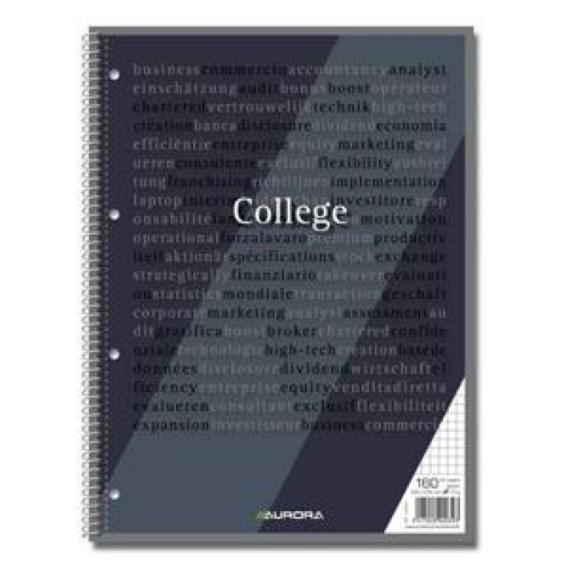 Klade rūtiņu A4/80 lapas ar spirāli,AURORA