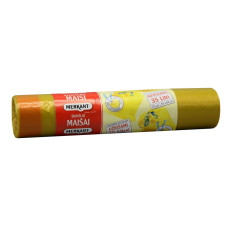 Atkritumu maisi 35L, 55x68cm, dzelteni, aizvelkami, 25mikr, LDPE, MERKANT, 15gab/rul, 18ru