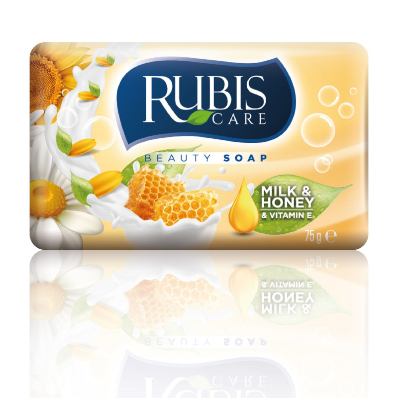 Ziepes RUBIS CARE Piens un Medus, 75gr, 6gab/pac., 72pac/kastē