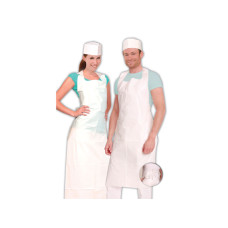 Vienreizlietojamais priekšauts HYGOSTAR, 125x70cm, LDPE, 25my, balts, 100gab., (10iep/kast