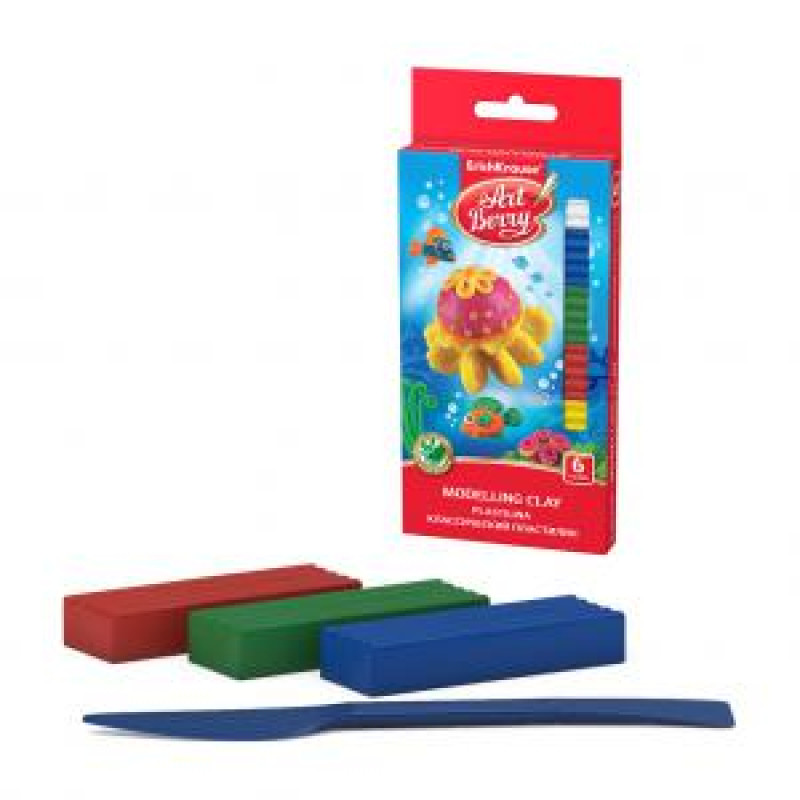 *Plastilīns 6 krāsas ArtBerry Aloe Vera 108gr