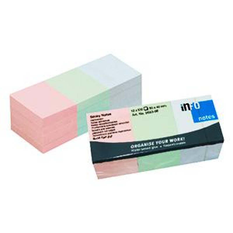 Līmlapiņas 40x50mm, 12gab.(3 krāsas X 4 gab.),