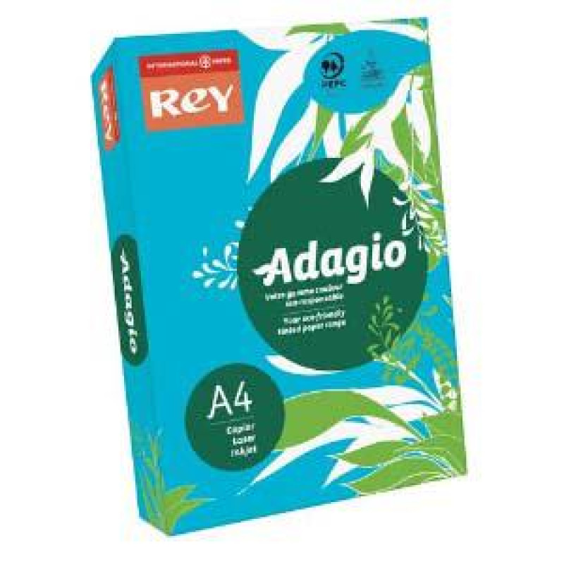 Krāsains papīrs REY 51 A4 250lap 160g spilgti zila