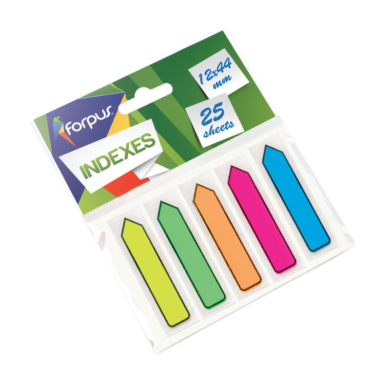 Indeksi-"bultas" PVC 25x44mm neona 5x25l