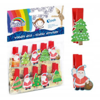 Dekors Ziemassvētku 40x20 mm knaģis koka 10gab.